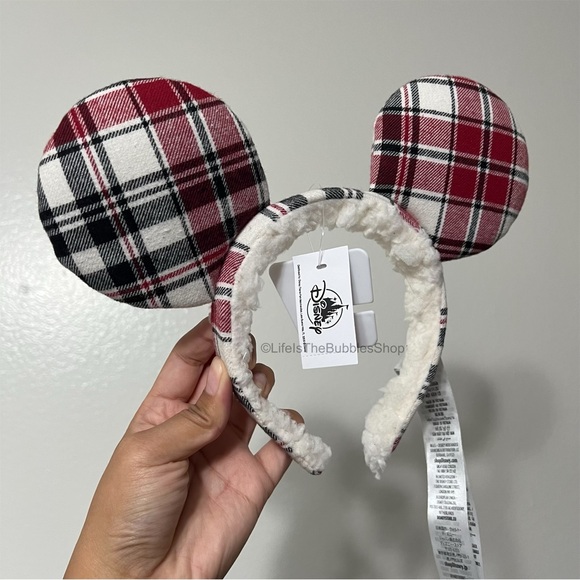 Disney - Christmas Plaid/Flannel Mickey Ears - Picture 2 of 5